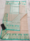 Mint Green Banarasi Silk Saree - Full flat lay view
