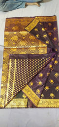 Royal Purple Banarasi Silk Saree with Gold Zari Work - Full View